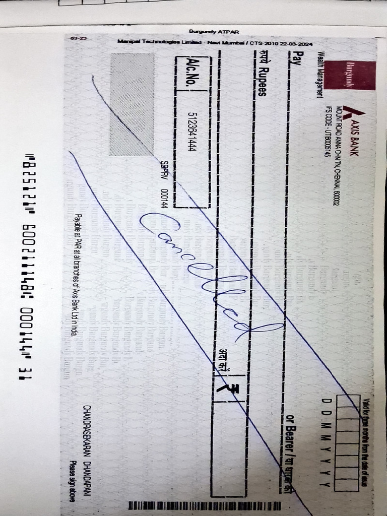 Cancelled Cheque | PDF