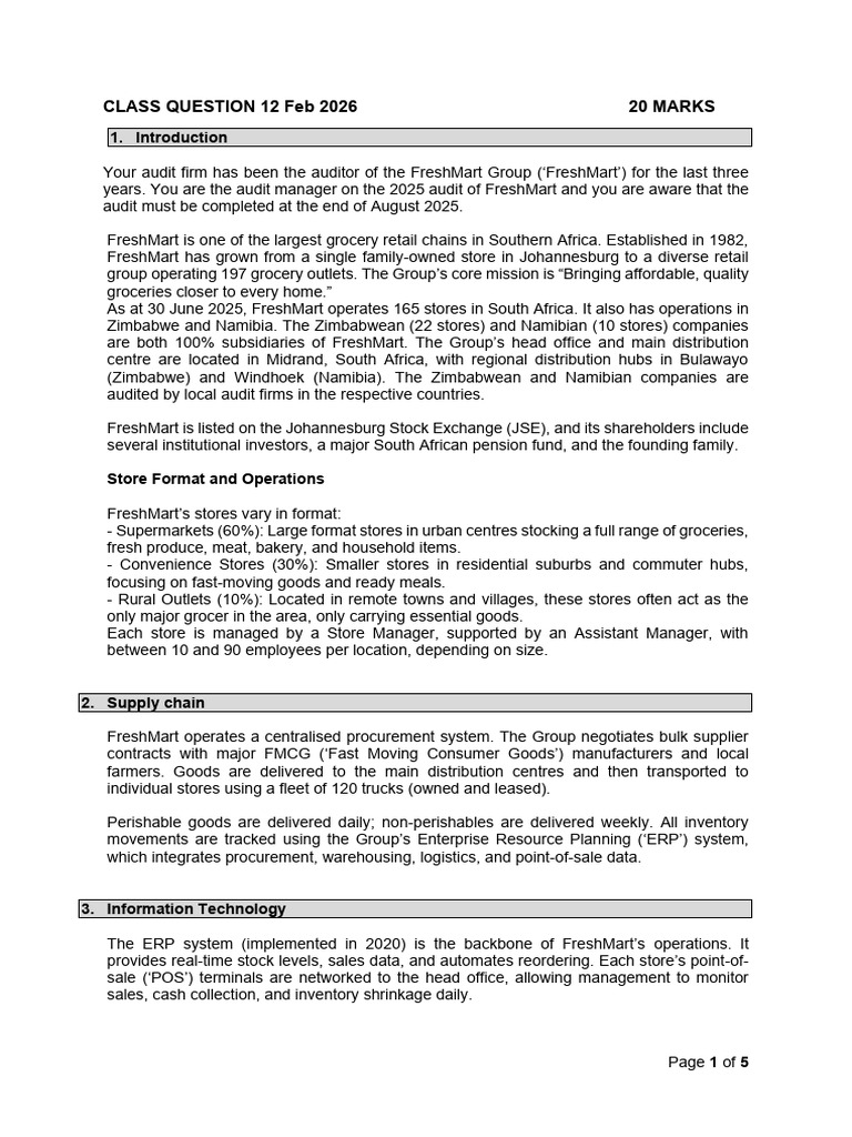PGDA Class Question 12 Feb 2026 Scenario and Required | PDF | Internal ...