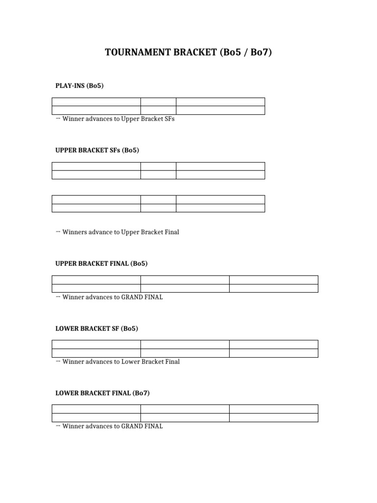 Blank Bracket Layout | PDF
