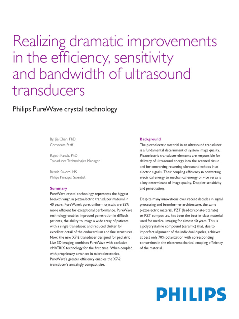 Philips PureWave Crystal Technology | PDF | Piezoelectricity | Ceramics