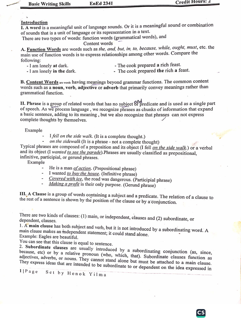 Basic Writing Skill | PDF