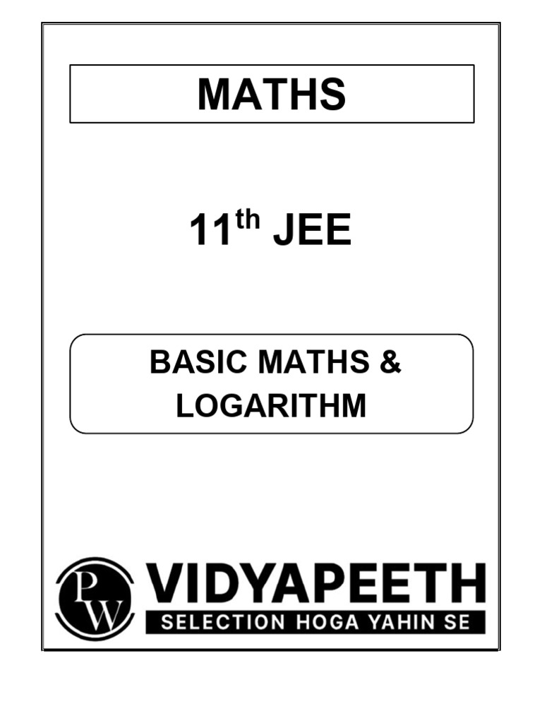 DPP-01 To 10 - Basic Math & Logarithm - 11TH CLASS - Removed PDF | PDF ...