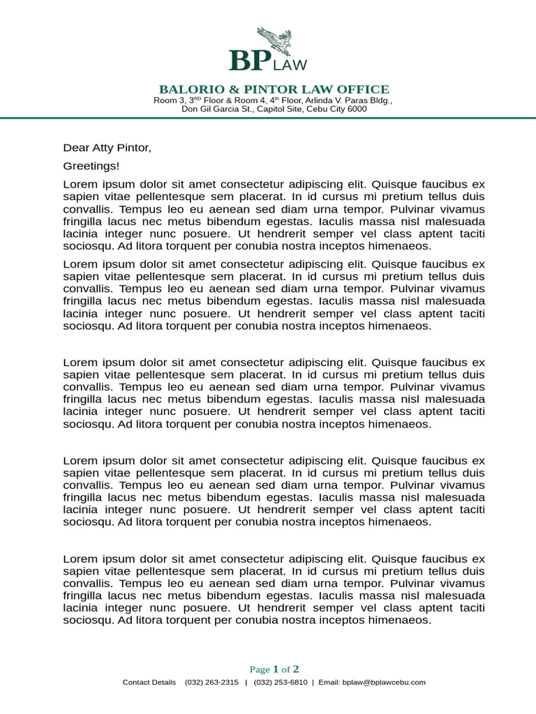 BPLAW Generic Document Template Long | PDF