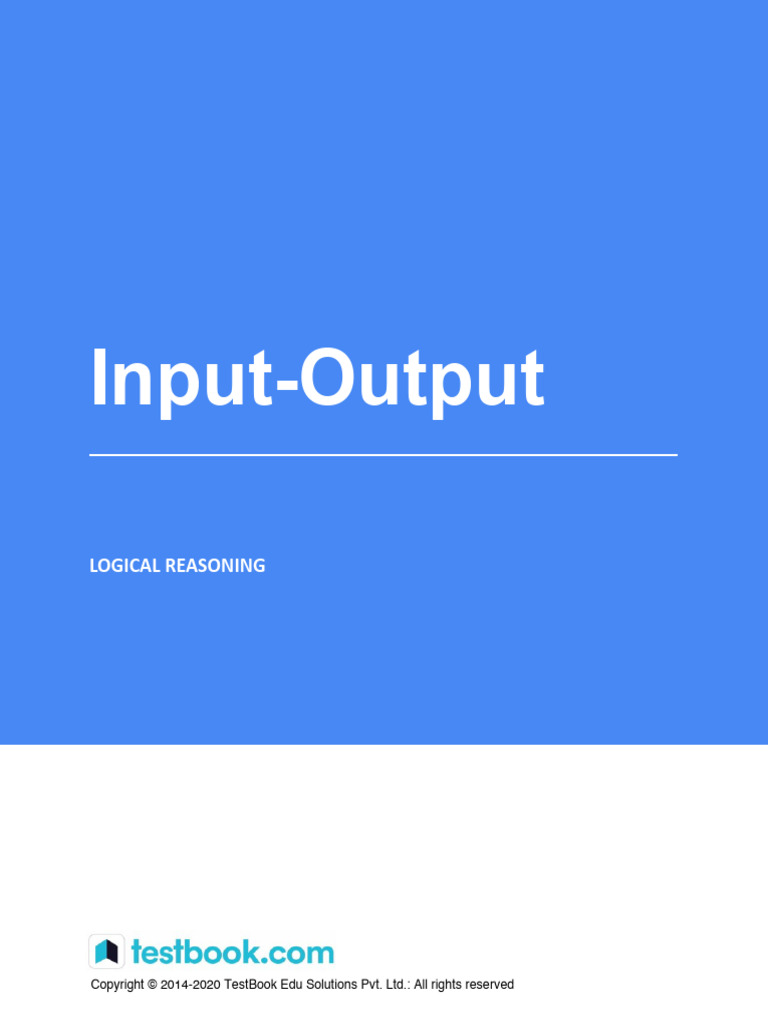 Input and Output - Study Notes | PDF