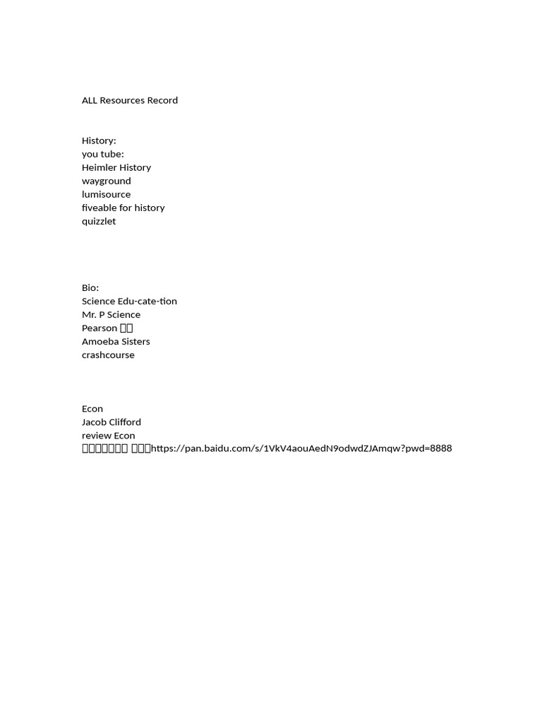 ALL Resources Record | PDF