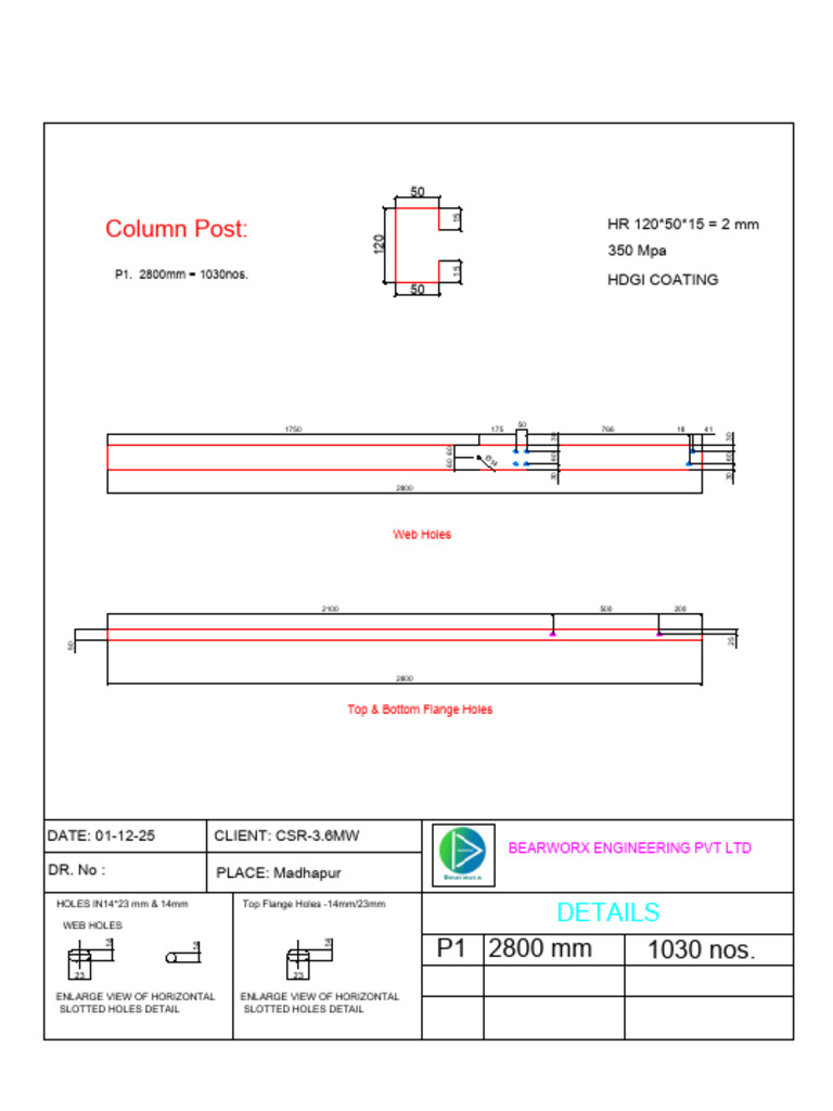 CSR - 3.6 MW MMS Column Design-Model-1 | PDF