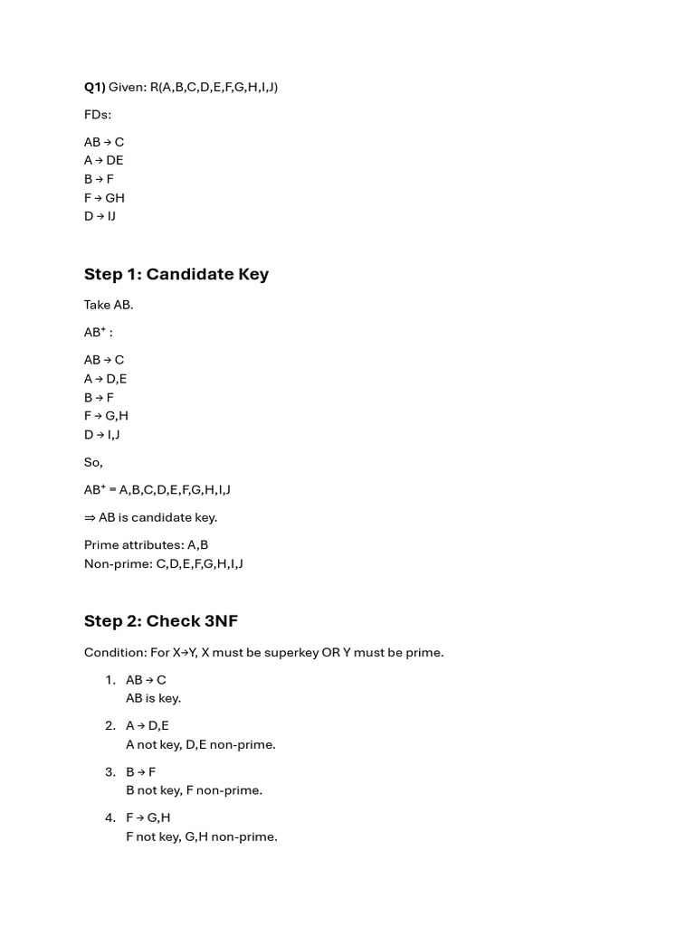 Step 1: Candidate Key | PDF