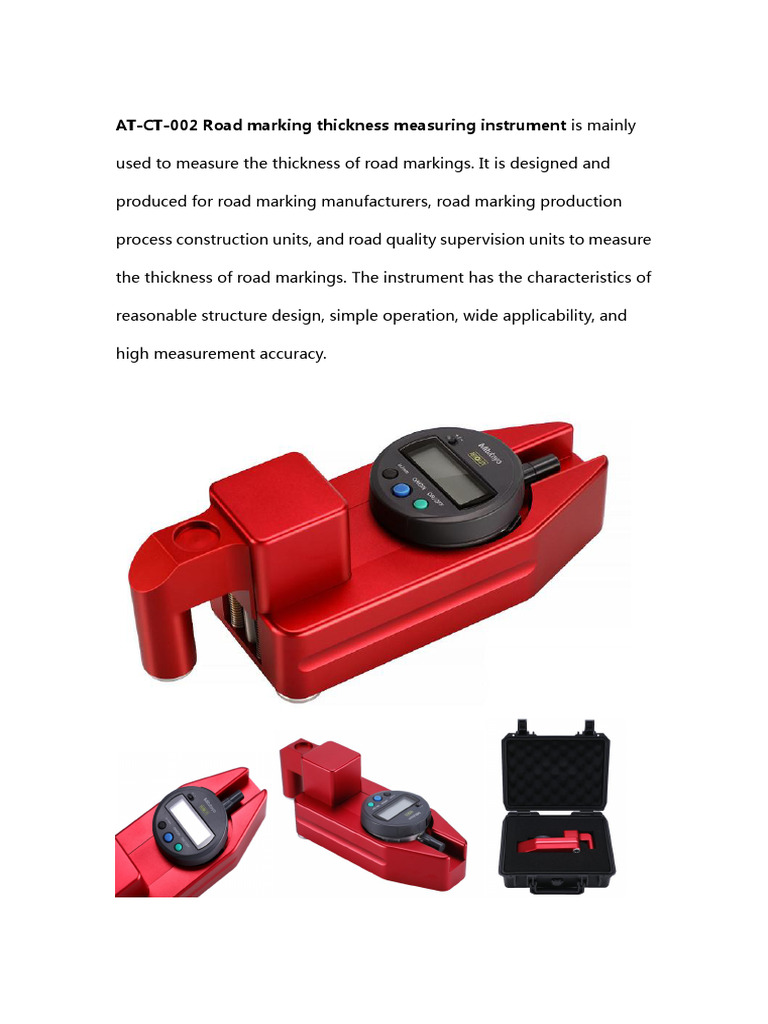 At-CT-002 Road Marking Thickness Measuring Instrument | PDF