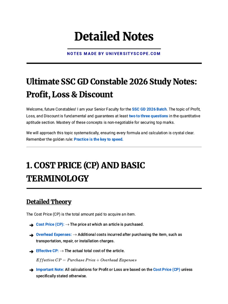 5 Profit, Loss & Discount - UniversityScope Notes | PDF | Prices | Cost