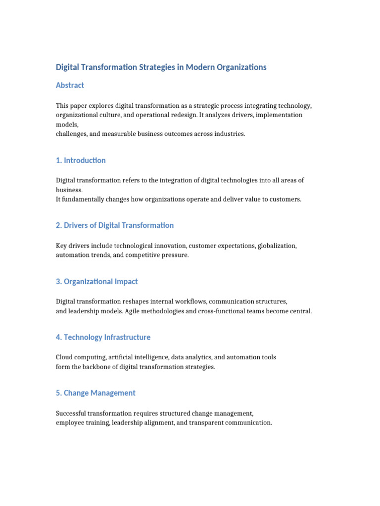Digital Transformation Strategies | PDF