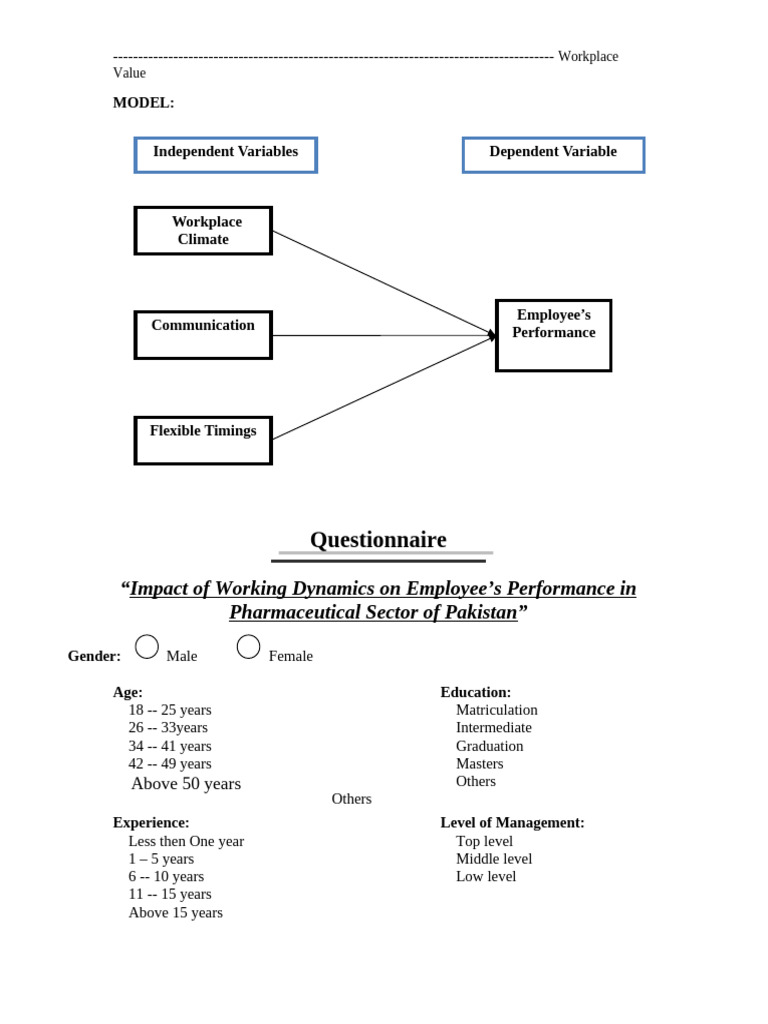 Model - Questionnaire 2 | PDF | Business | Psychology