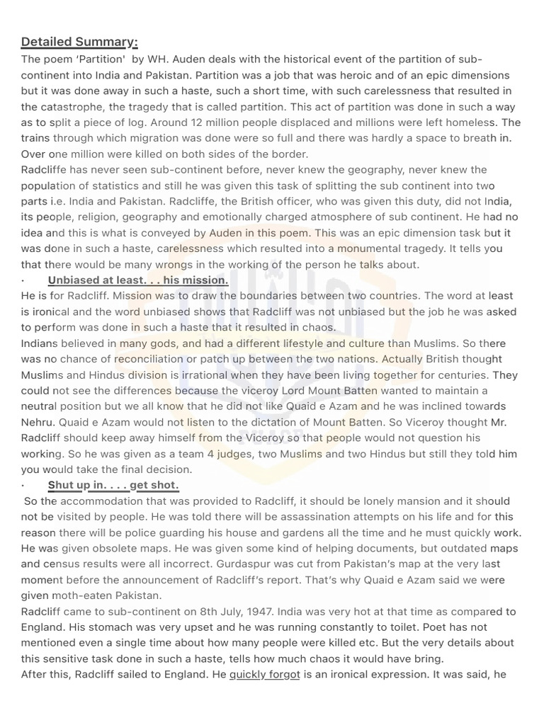 Partition Watermark | PDF | Partition Of India | Muhammad Ali Jinnah