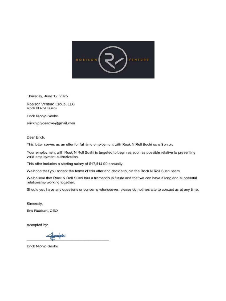 Signed Offer | PDF