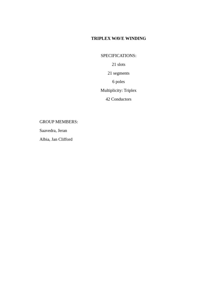 Triplex Wave Winding 123 | PDF