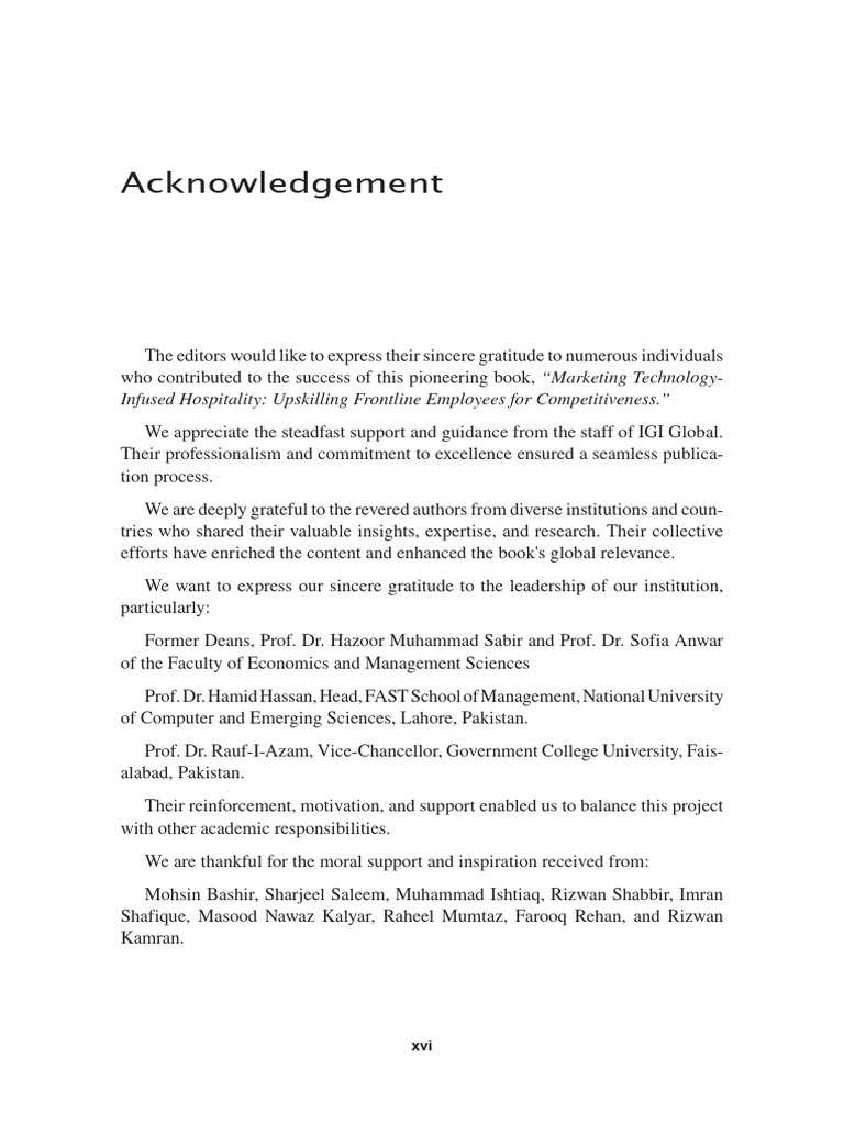 Acknowledgement | PDF