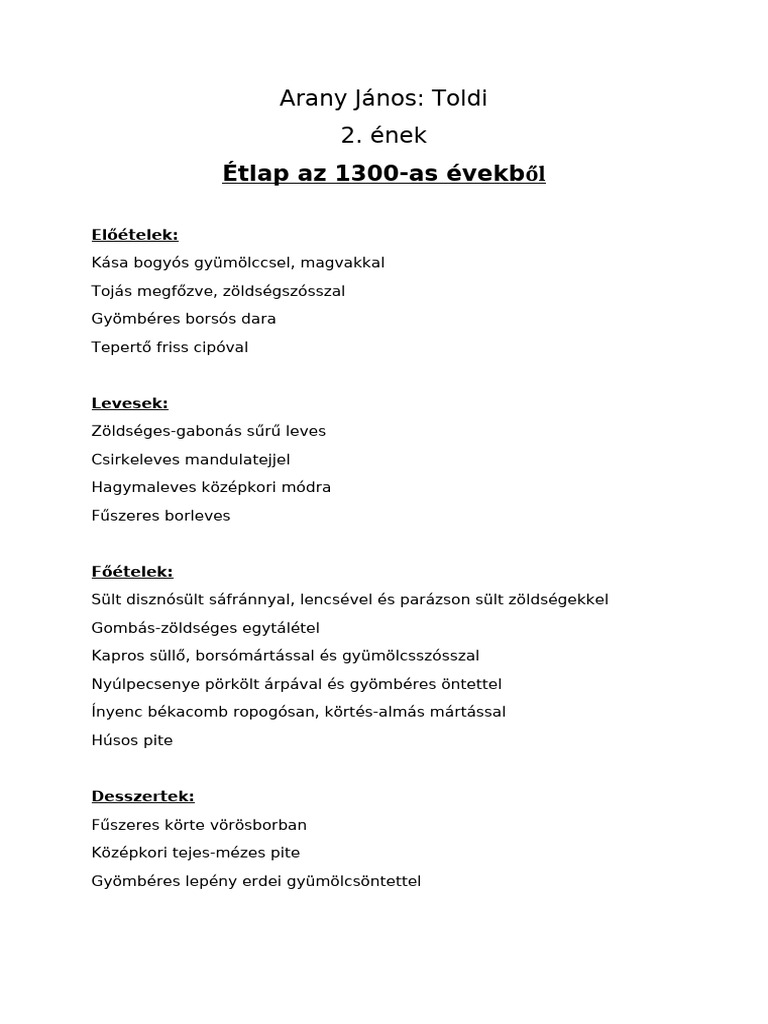 Étlap | PDF