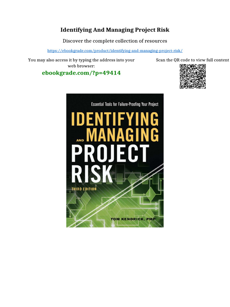 Identifying and Managing Project Risk available all format | PDF | Property