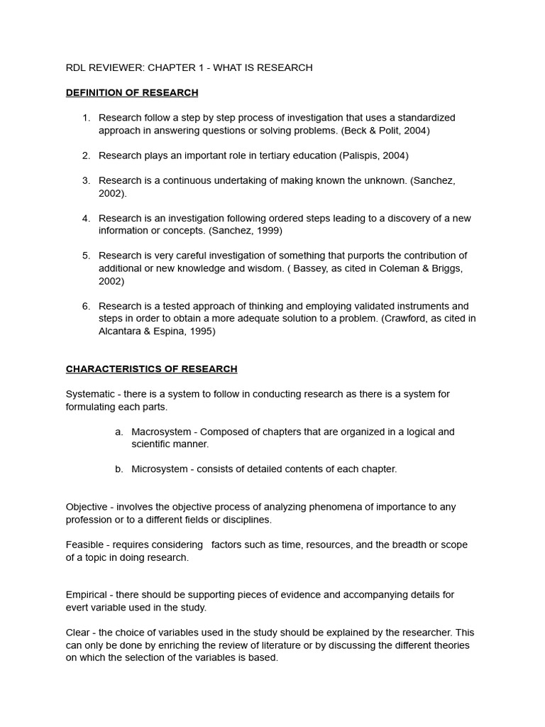 Rdl Reviewer p1 | PDF | Qualitative Research | Methodology