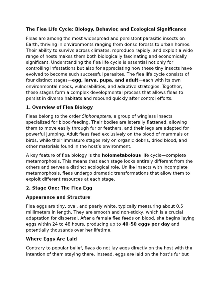 Flea Paper | PDF | Pupa | Insects