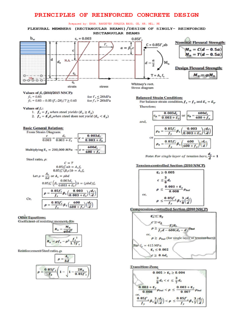 Lecture 1 Flexural Members Design of Singly Rc Beam | PDF