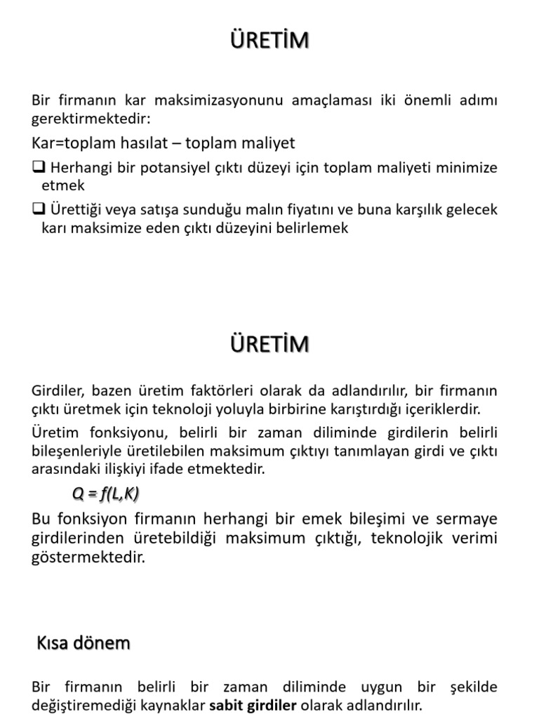 Uretim Maliyet PDF | PDF