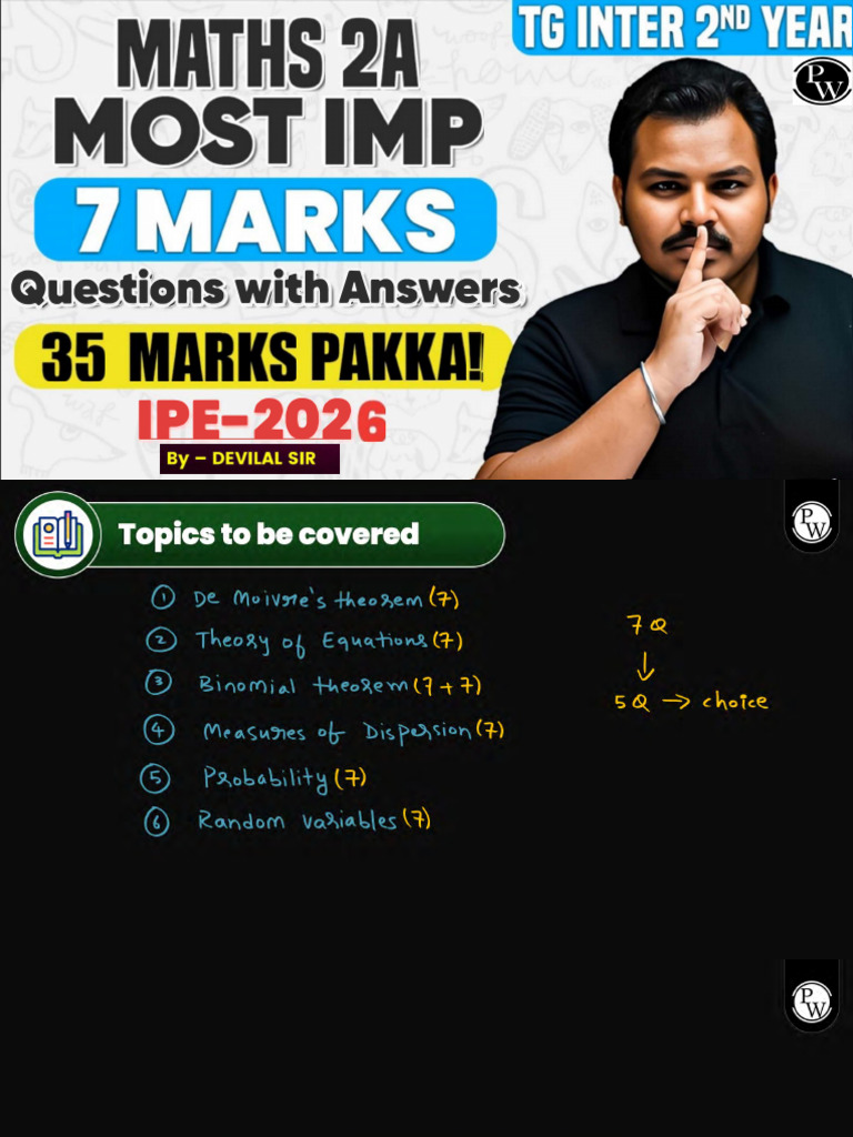 7 Marks Most Imp Questions & Answers - Maths 2A | PDF