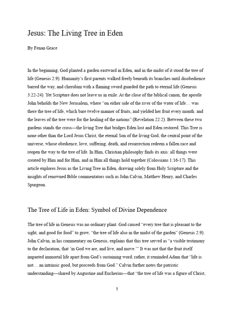 Jesus - The Living Tree | PDF | Eternal Life (Christianity) | Jesus