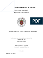 Identidad, Masculinidad y Violencia de Genero. Tesis Doctoral