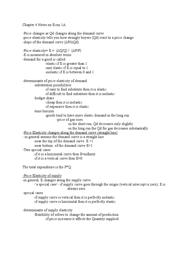 Chapter 4 Notes Principles of Microeconomics | PDF | Finance & Money ...