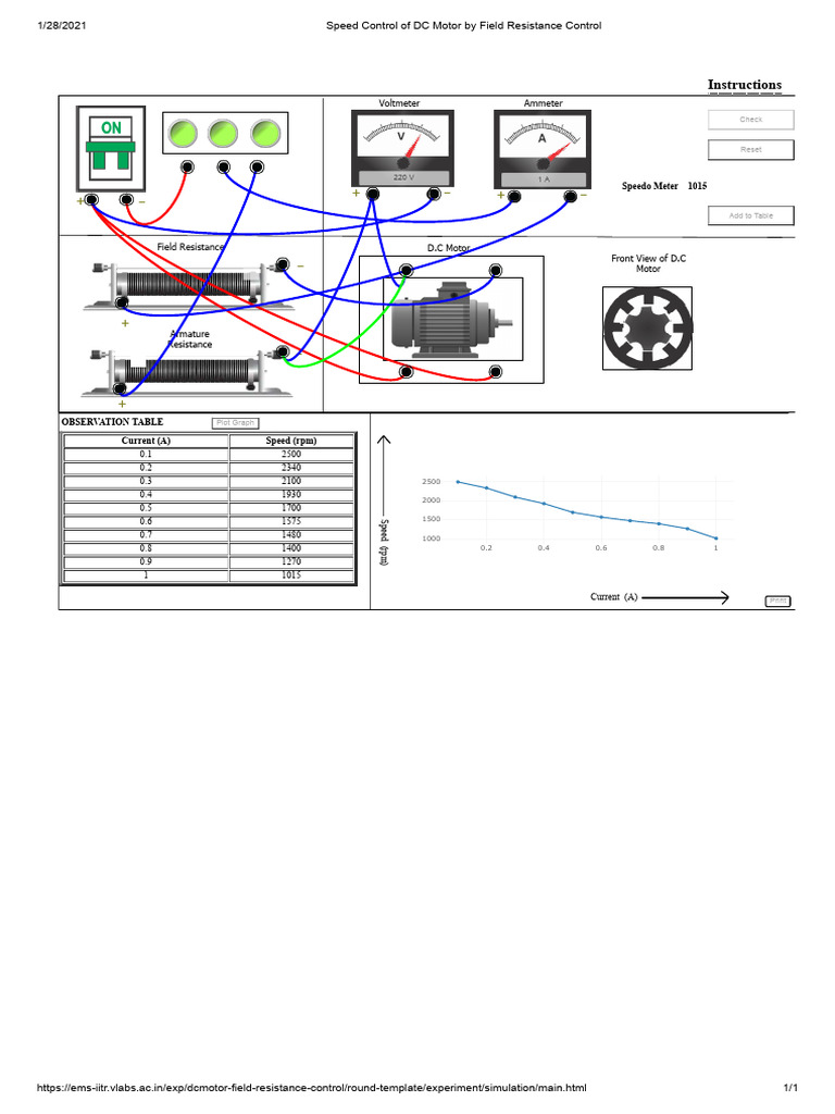 Speed Control of DC Motor by Field Resistance Control | PDF | Rotating ...