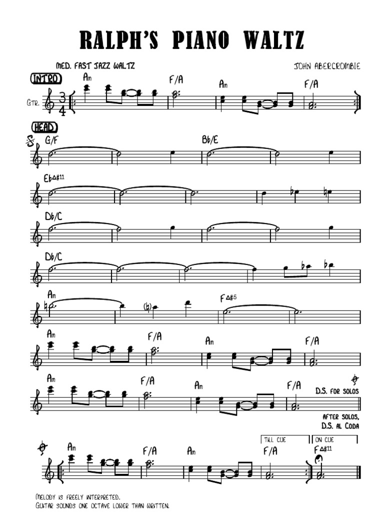 Ralph's Piano Waltz ビッグバンド中古譜面 Ralphs Piano Waltz | PDF | Musical Compositions | Musical