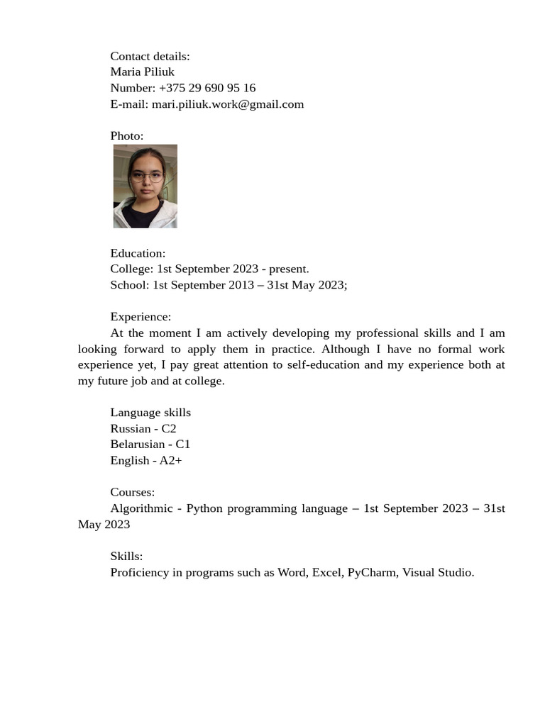 CV Text | PDF