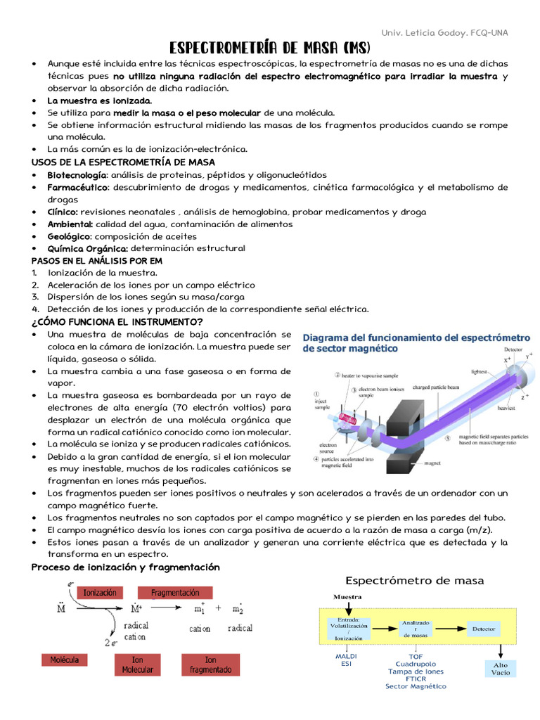 4.2. Espectrometria de Masa | PDF | Ionización | Espectrometría de masas