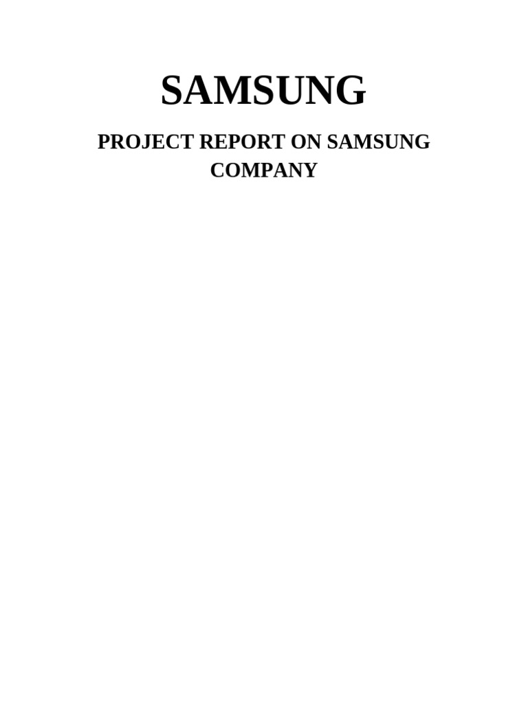 Samsung Project Final 35Pages | PDF | Smartphone | Samsung Electronics