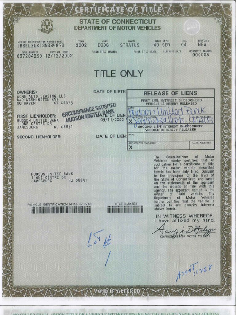 Doc 0137 Paperwork for Vehicle | PDF