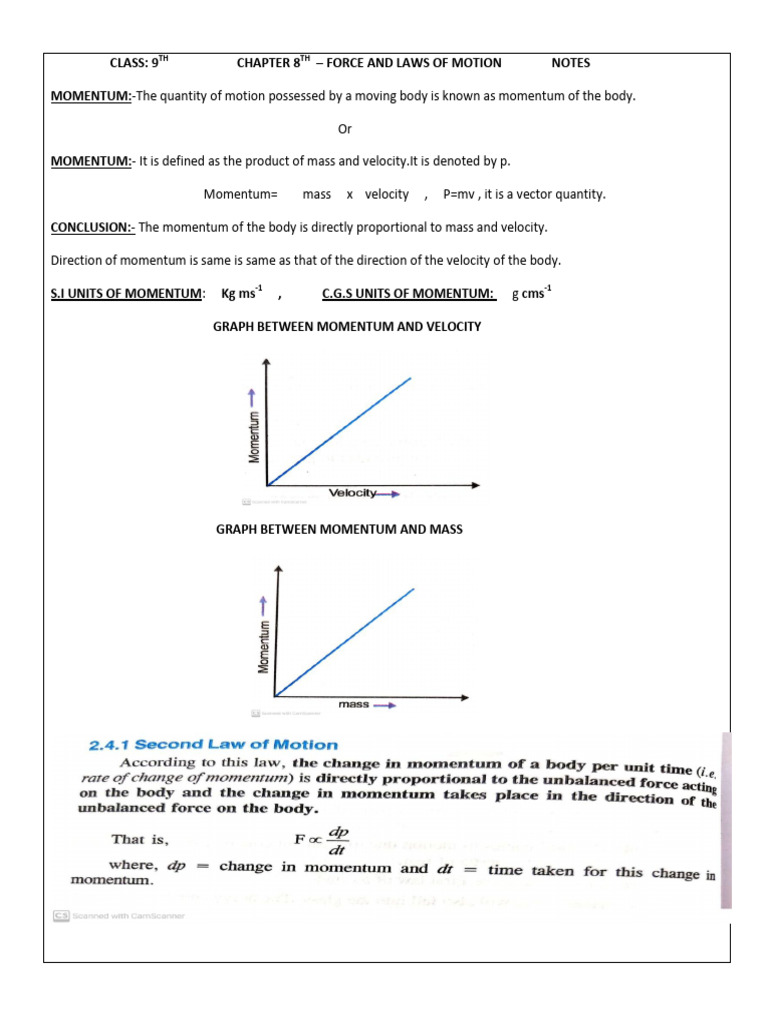 CHAPTER - Force and Laws of Motion Part 2 | PDF
