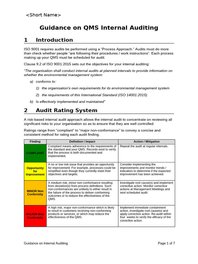 QMS Auditing Step by Step | PDF | Audit | Quality Management System