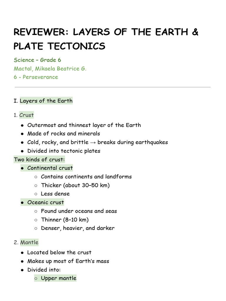 Layers of The Earth - Science | PDF | Plate Tectonics | Earth