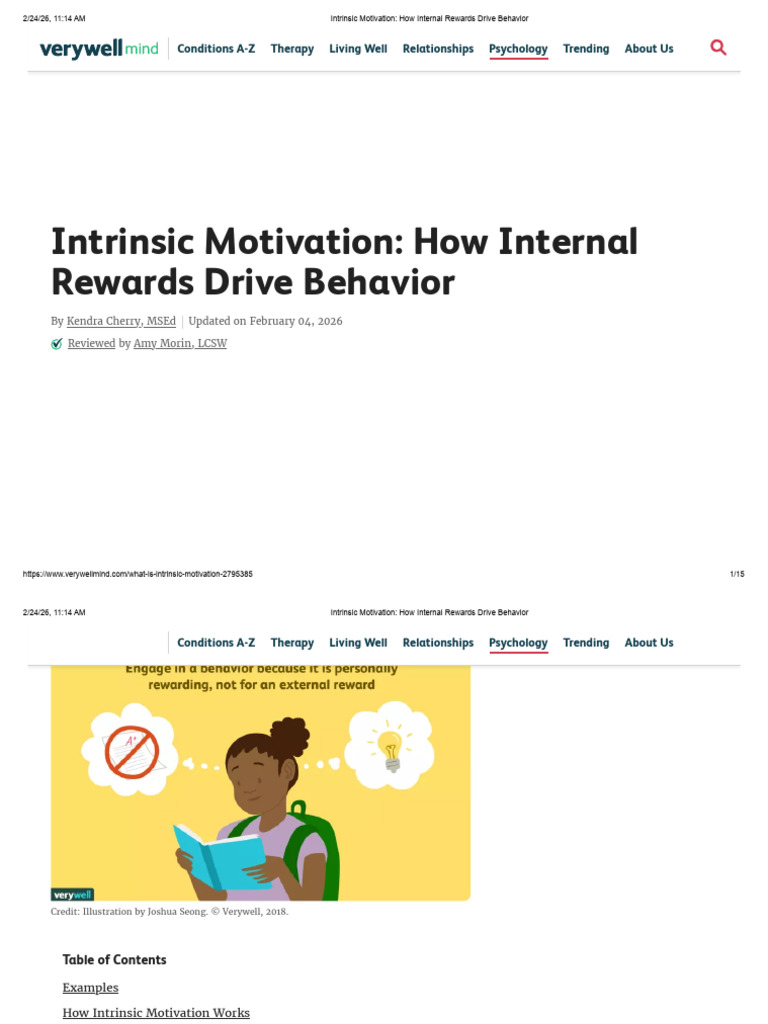 Intrinsic Motivation - How Internal Rewards Drive Behavior | PDF ...