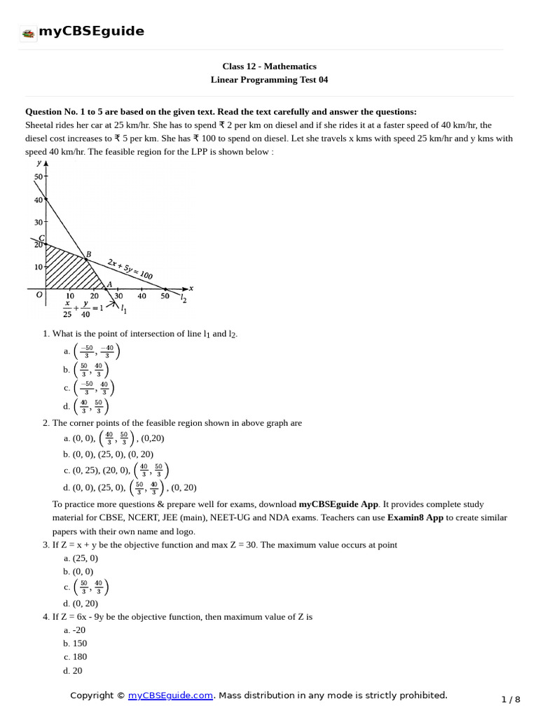 12 Math Linearprogramming Tp04 | PDF | Linear Programming ...