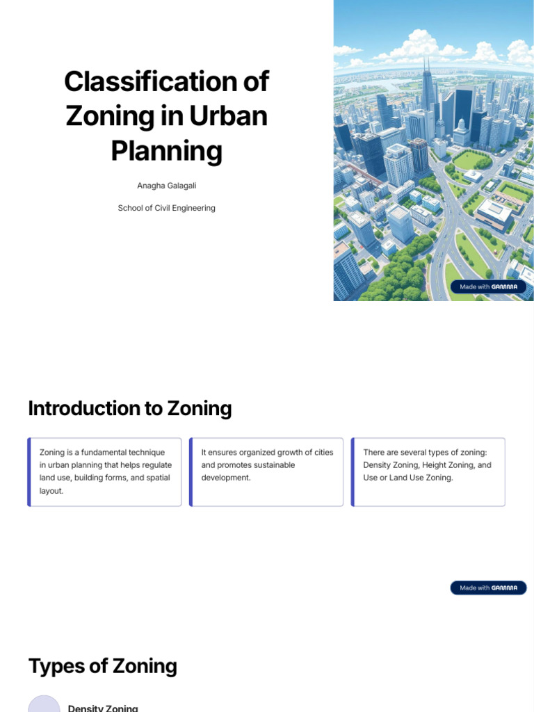 Classification of Zoning in Urban Planning | PDF | Zoning | Density