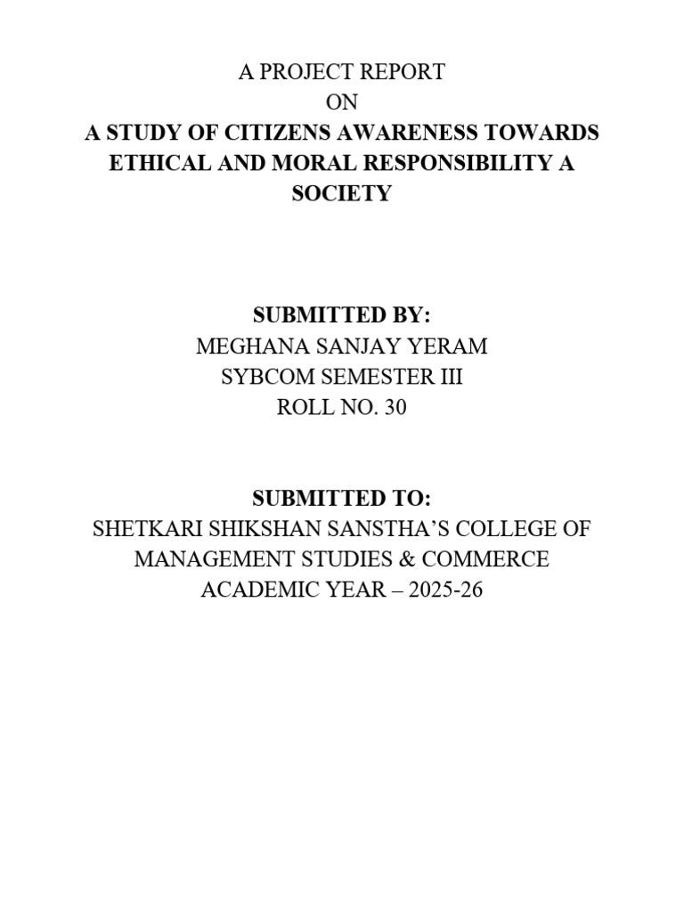 Field Project Sample | PDF | Value (Ethics) | Well Being