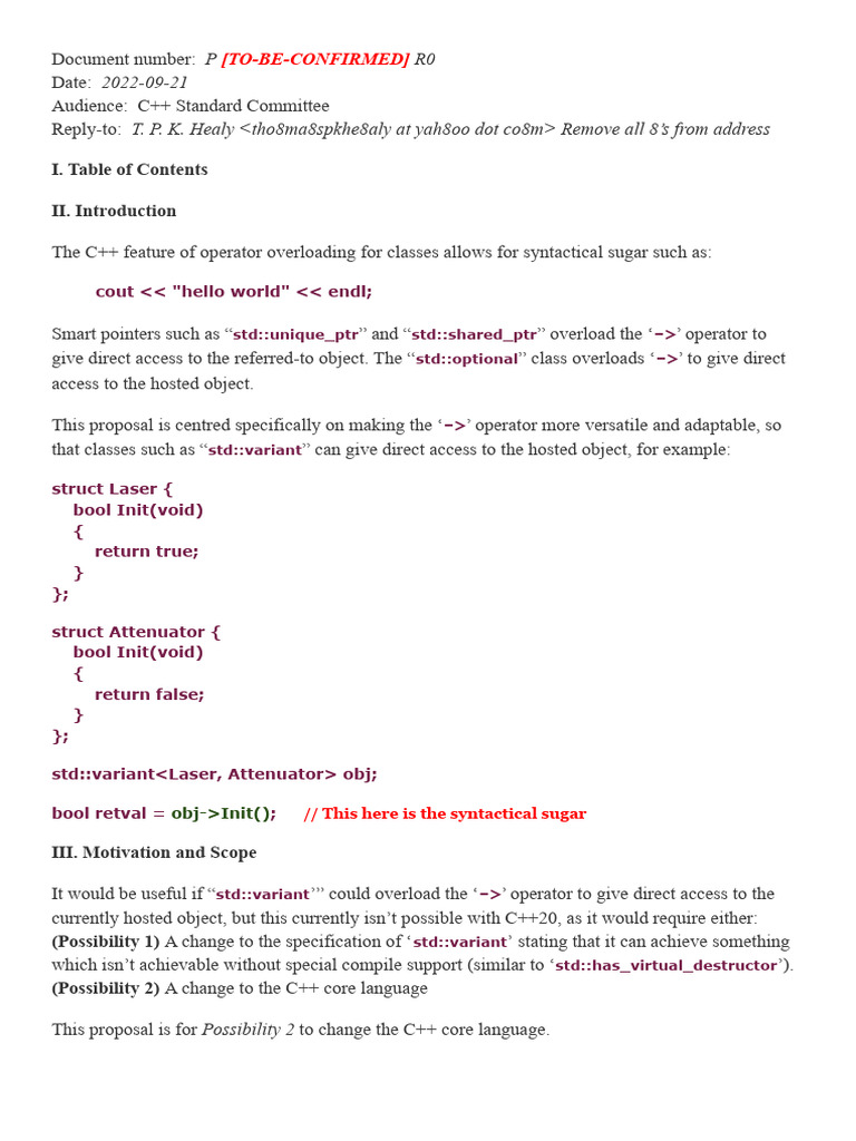 Proposal Operator Inline | PDF | Parameter (Computer Programming) | C++