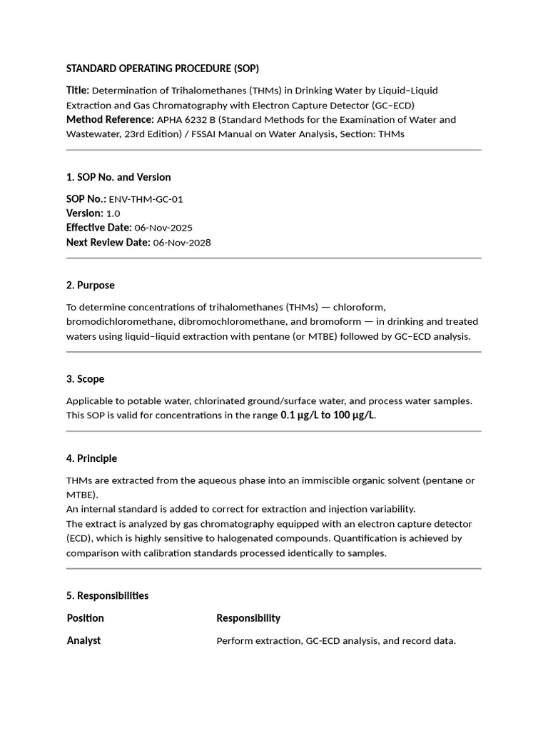 Standard Operating Procedure TPH Apha | PDF | Gas Chromatography ...
