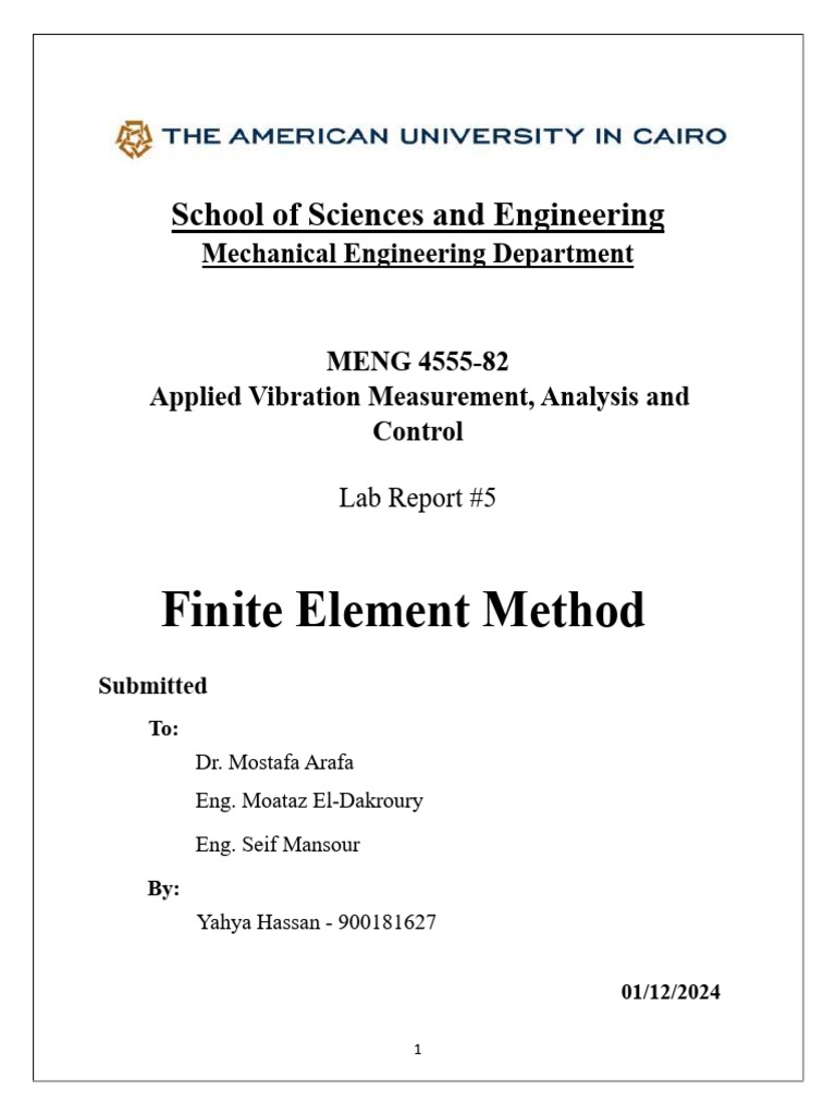 Lab Report 5 - Finite Element Method | PDF | Stress (Mechanics ...