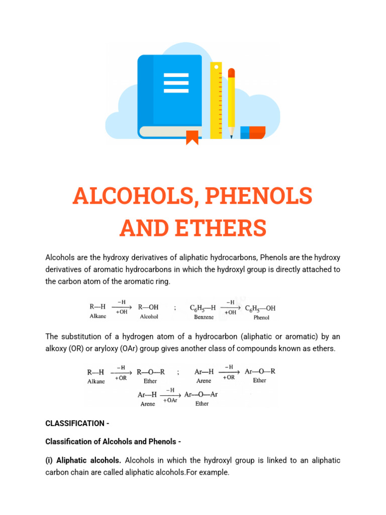 12.7 Alcohol and Phenol | PDF | Ether | Chemical Polarity