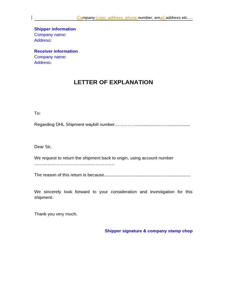RTO Letter Sample From Shipper | PDF