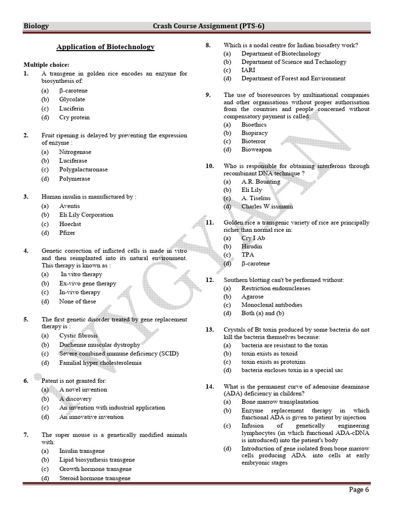 Application of Biotechnology | PDF | Genetically Modified Organism ...