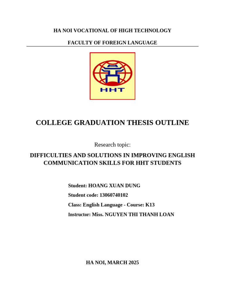 Graduation Thesis by Hoang Xuan Dung | PDF | Communication | English ...