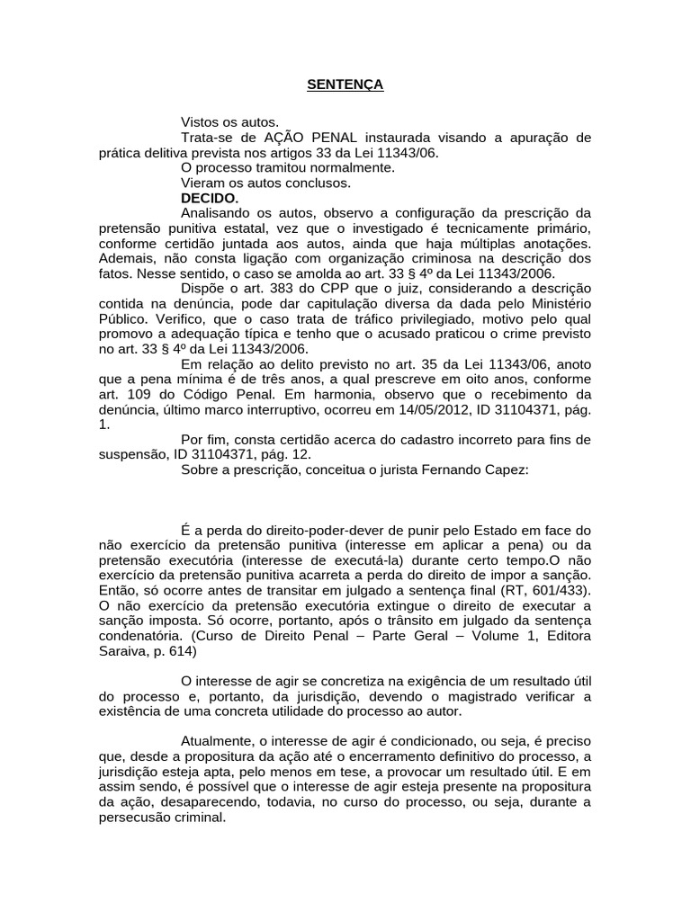 SENTENÇA Tráfico Virtual Emendatio | PDF | Sentença (jurídico ...